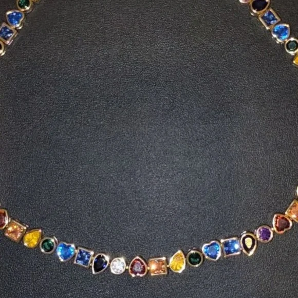 NWT 🤎💙💚 Camila Coelho Gorgeous Multicolor Cubic Zirconia Necklace - Picture 13 of 14